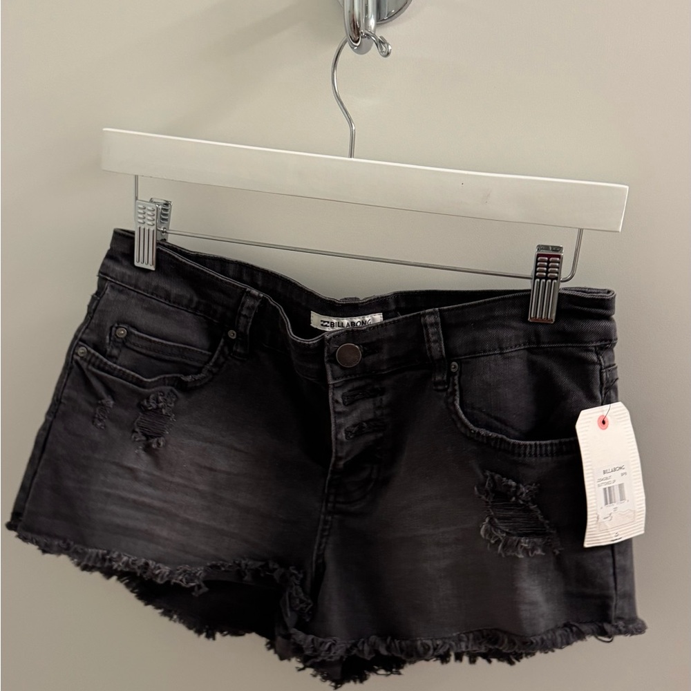 Billabong Black Distressed Jean Shorts